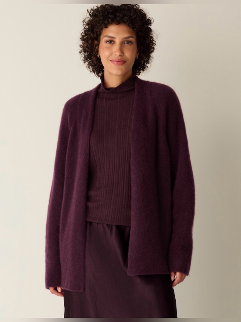 Eileen Fisher Cashmere Silk Boucle Bliss Long Cardigan